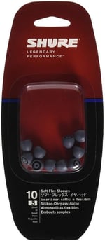 Shure EASFX1 Gri Yumuşak Esnek Kılıflar, Küçük, 10'lu Paket (5 Çift), E1, E3, E4, E5, SCL3, SCL4, SCL5, SE110, SE210, SE310, SE420, SE530, SE115, SE215, SE315, SE425, SE55 i - Seçenekler: Small, Large