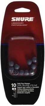 Shure EASFX1 Gri Yumuşak Esnek Kılıflar, Küçük, 10'lu Paket (5 Çift), E1, E3, E4, E5, SCL3, SCL4, SCL5, SE110, SE210, SE310, SE420, SE530, SE115, SE215, SE315, SE425, SE55 i - Seçenekler: Small, Large