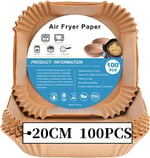 Sıcak hava fritözleri için fırın kağıdı, 100 adet Airfryer pişirme kağıdı, yapışmaz, yağa dayanıklı, suya dayanıklı hava fritözü, tek kullanımlık parşömen kağıdı, fırın ve mikrodalga için