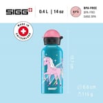 Sigg Alüminyum çocuk içecek şişesi – KBT Bella Unicorn – sızdırmaz – tüy kadar hafif – BPA içermez – iklim açısından zararsız sertifikalı – açık mavi – 0,4 l