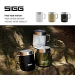 SIGG - Camp termos bardak – Travel Mug Roasted Green – Tritan kapaklı – bulaşık makinesinde yıkanabilir – kulplu – BPA içermez – yalıtımlı bardak çift cidarlı – beyaz – 0,36 l