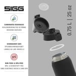 SIGG - Yalıtımlı içecek şişesi – Shield Therm One Black – gazlı içecekler için uygundur – sızdırmaz, bulaşık makinesinde yıkanabilir – BPA içermez –%90 geri dönüştür - Seçenekler: 0,5 l, 0,75 l, 1,0 l