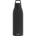 SIGG - Yalıtımlı içecek şişesi – termos Shield Therm One Black – gazlı içecekler – sızdırmaz – bulaşık makinesinde yıkanabilir – BPA içermez –%90 geri dönüştürülmüş paslanmaz çelik – siyah – 1,5 l