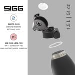 SIGG - Yalıtımlı içecek şişesi – termos Shield Therm One Black – gazlı içecekler – sızdırmaz – bulaşık makinesinde yıkanabilir – BPA içermez –%90 geri dönüştürülmüş paslanmaz çelik – siyah – 1,5 l