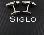SİGLO Siyah Çizgili Model Kol Düğmesi