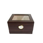 Sikarlan Cedar Camlı Çekmeceli Puro Kutusu Humidor Kahve 40s