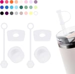 Silikon Dökülme Durdurucu Seti Stanley Cup 2.0 30oz ve 40 oz Hasır Kapaklı (2'li Set, Şeffaf)