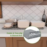 Silikon Lavabo Paspası 63 cm x 33 cm Mutfak Evye Matı Kaymaz, Stabil, Isıya Dayanıklı Mutfak Mutfak Mutfak için Lavabo Koruyucuları Paslanmaz Çelik Lavabo Porselen Kase Banyo Lavabosu