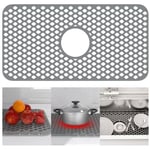 Silikon Lavabo Paspası 63 cm x 33 cm Mutfak Evye Matı Kaymaz, Stabil, Isıya Dayanıklı Mutfak Mutfak Mutfak için Lavabo Koruyucuları Paslanmaz Çelik Lavabo Porselen Kase Banyo Lavabosu