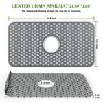 Silikon Lavabo Paspası 63 cm x 33 cm Mutfak Evye Matı Kaymaz, Stabil, Isıya Dayanıklı Mutfak Mutfak Mutfak için Lavabo Koruyucuları Paslanmaz Çelik Lavabo Porselen Kase Banyo Lavabosu