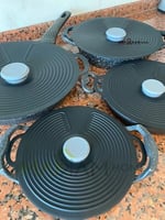 Silikon Tencere Kapağı, Tava Kapağı, Isı Koruyucu, Vakumlu kapak, Muhafaza kapağı (Siyah, 4'lü) - Bedenler: 4'lü, 20Cm, 23Cm, 28Cm