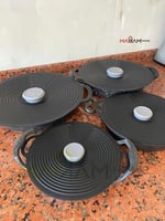 Silikon Tencere Kapağı, Tava Kapağı, Isı Koruyucu, Vakumlu kapak, Muhafaza kapağı (Siyah, 4'lü) - Bedenler: 4'lü, 20Cm, 23Cm, 28Cm