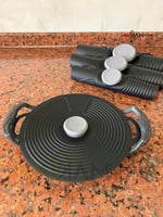 Silikon Tencere Kapağı, Tava Kapağı, Isı Koruyucu, Vakumlu kapak, Muhafaza kapağı (Siyah, 4'lü) - Bedenler: 4'lü, 20Cm, 23Cm, 28Cm