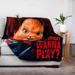 Silver Buffalo Çocuk Oyunu Chucky Wanna Play Polar Battaniye - 132 x 150 cm | Korku Hayranları için Yumuşak ve Rahat Battaniye