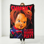 Silver Buffalo Çocuk Oyunu Chucky Wanna Play Polar Battaniye - 132 x 150 cm | Korku Hayranları için Yumuşak ve Rahat Battaniye