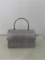 Silver Işıltılı Clutch Abiye Çanta