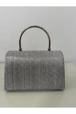 Silver Işıltılı Clutch Abiye Çanta