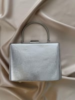 Silver Taşlı Metal Kulplu Abiye Çanta