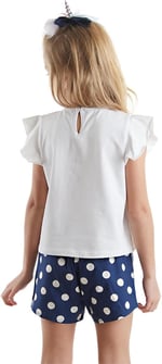 Sim Unicorn Kız Çocuk T-Shirt Poplin Şort Takım