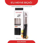 Simli Meyve Bıçağı 6'lı Siyah Soyma Doğrama Dilimleme