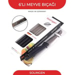 Simli Meyve Bıçağı 6'lı Siyah Soyma Doğrama Dilimleme