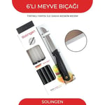 Simli Meyve Bıçağı 6'lı Siyah Soyma Doğrama Dilimleme