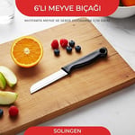 Simli Meyve Bıçağı 6'lı Siyah Soyma Doğrama Dilimleme