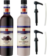 SIMONELLI CHOCOLATE Kahve ve Kokteyl Şurubu Çikolata Aromalı + Beyaz Çikolata Aromalı 700 ml + 2 ADET POMPA