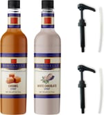 SIMONELLI CHOCOLATE Kahve ve Kokteyl Şurubu Karamel Aromalı + Beyaz Çikolata Aromalı 70 Cl + 2 Adet Pompa