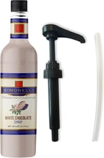 SIMONELLI CHOCOLATE Kahve ve Kokteyl Şurubu Çikolata Aromalı + Beyaz Çikolata Aromalı 700 ml + 2 ADET POMPA