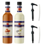SIMONELLI CHOCOLATE Kahve ve Kokteyl Şurubu Karamel Aromalı + Vanilya Aromalı 70 CL + 2 ADET POMPA