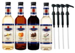 SIMONELLI CHOCOLATE Kahve ve Kokteyl Şurubu 700 ml 4'lü Set Karamel+Vanilya+Çikolata+Beyaz Çikolata + 4 Adet Pompa