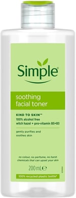 Simple Yatıştırıcı Yüz Toniği,%100 Alkol İçermeyen, Hassas Ciltler İçin, 200ml