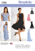 Simplicity 1195 Gece Elbisesi, Kokteyl Elbisesi, Beden 32-40