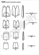 Simplicity Simplcity Dikiş Deseni 1506: Husky Erkek Çocuk ve Büyük ve Uzun Erkek Yelekleri, Beden A, A (S-L / 1XL-5XL), Beyaz
