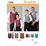 Simplicity Simplcity Dikiş Deseni 1506: Husky Erkek Çocuk ve Büyük ve Uzun Erkek Yelekleri, Beden A, A (S-L / 1XL-5XL), Beyaz