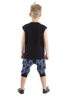 Şimşek Dino Erkek Çocuk T-shirt Kapri Şort Takım