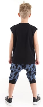 Şimşek Dino Erkek Çocuk T-shirt Kapri Şort Takım