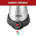 Sinbo SCM-2967 İnox Elektrikli Cezve – 6 Fincan Kapasiteli, Paslanmaz Gövdeli Türk Kahve Makinesi