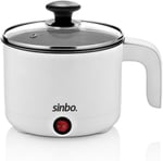 Sinbo SCO-5043 Çok Fonksiyonlu Buharlı Pişirici, 1 Litre, 400W, Cam Kapaklı, Buharda Sebze Pilav Makarna ve Yumurta Pişirme Özellikli Mini Elektrikli Pişirici