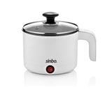 Sinbo SCO-5043 Çok Fonksiyonlu Buharlı Pişirici, 1 Litre, 400W, Cam Kapaklı, Buharda Sebze Pilav Makarna ve Yumurta Pişirme Özellikli Mini Elektrikli Pişirici
