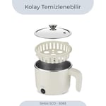 Sinbo SCO-5063 Çok Fonksiyonlu Buharlı Pişirici – 800 Ml Kapasite, Paslanmaz Gizli Rezistans, Temperli Cam Kapak, Krem Renk