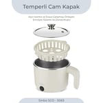 Sinbo SCO-5063 Çok Fonksiyonlu Buharlı Pişirici – 800 Ml Kapasite, Paslanmaz Gizli Rezistans, Temperli Cam Kapak, Krem Renk