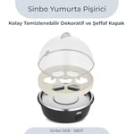 Sinbo SEB-5807 Yumurta Haşlama Makinesi, 7 Yumurtalık Elektrikli Yumurta Pişirici, 350 W, Otomatik Kapanma, Sesli Uyarı, Şeffaf Kapak