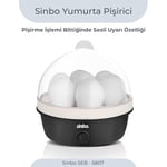Sinbo SEB-5807 Yumurta Haşlama Makinesi, 7 Yumurtalık Elektrikli Yumurta Pişirici, 350 W, Otomatik Kapanma, Sesli Uyarı, Şeffaf Kapak