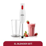 Sinbo SHB-3102 El Blenderi Çubuk Blender, Paslanmaz Çelik Uç, Ölçü Kabı Dahil, Çorba Sos Püre Smoothie Hazırlama, Ergonomik Tutuş, Beyaz