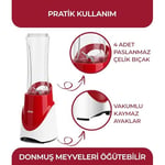Sinbo SHB-7508 Kırmızı Shake Take One | 300W Taşınabilir Smoothie Blender | 570 ml Spor Şişe - Çelik Bıçaklı Karıştırıcı