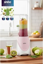 Sinbo SHB-7508 Pembe Shake Take One | 300W Taşınabilir Smoothie Blender | 570 ml Spor Şişe - Çelik Bıçaklı Karıştırıcı