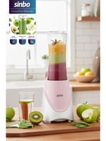 Sinbo SHB-7508 Pembe Shake Take One | 300W Taşınabilir Smoothie Blender | 570 ml Spor Şişe - Çelik Bıçaklı Karıştırıcı