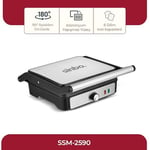 Sinbo SSM-2590 Inox Izgara ve Tost Makinesi, 2000 W, 180° Açılabilir Gövde, Alüminyum Plaka, 6 Dilim Kapasite